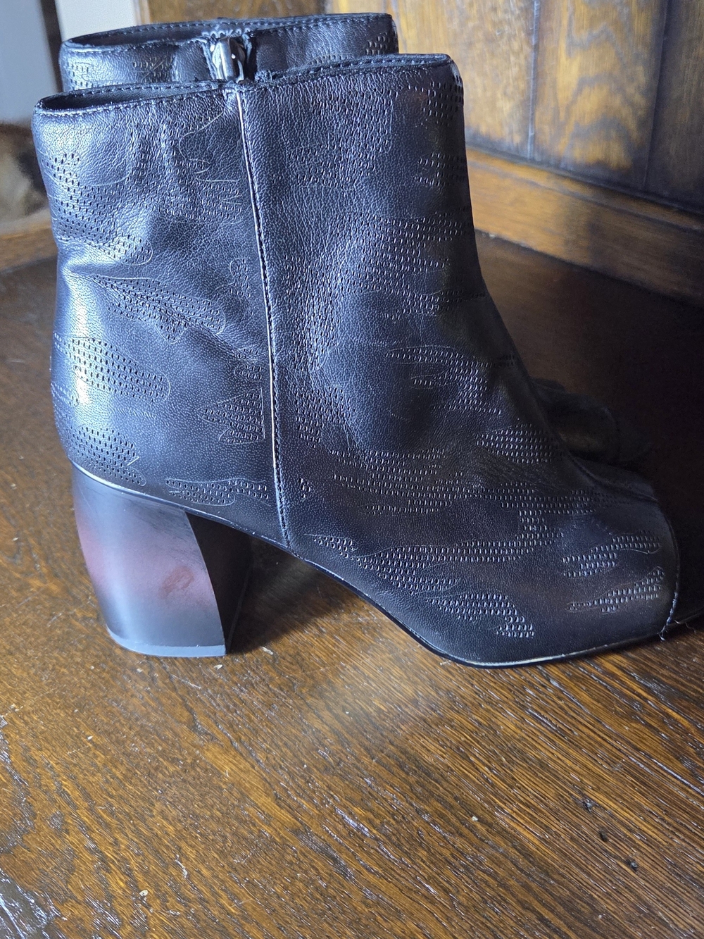 Sanctuary Navy Peep-Toe Wedge Mules - Picture 8 of 16